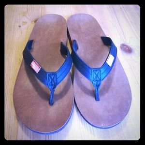 Women's10- Leather arch support flip flop sandals
